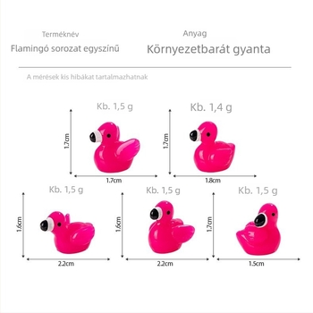 Gyantából készült flamingó figura, aranyos kis állat, asztali dekoráció DIY kiegészítő