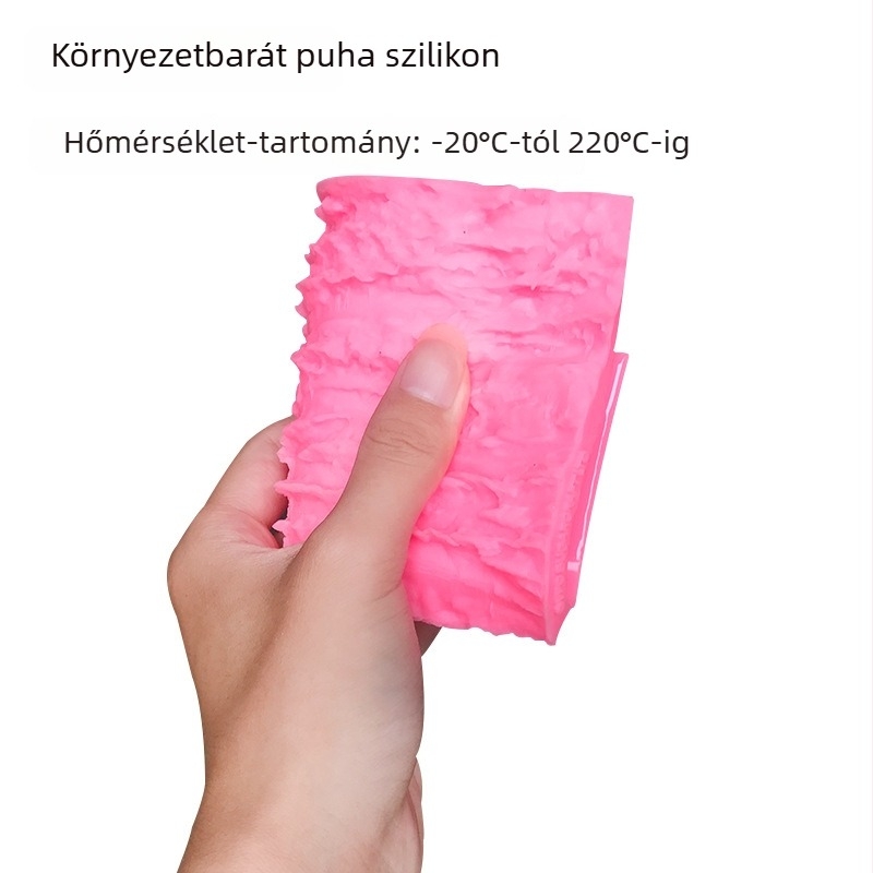 Nagy méretű szilikon tortaforma fakérges textúrával és peremmel – fondant és csokoládé gyurma számára