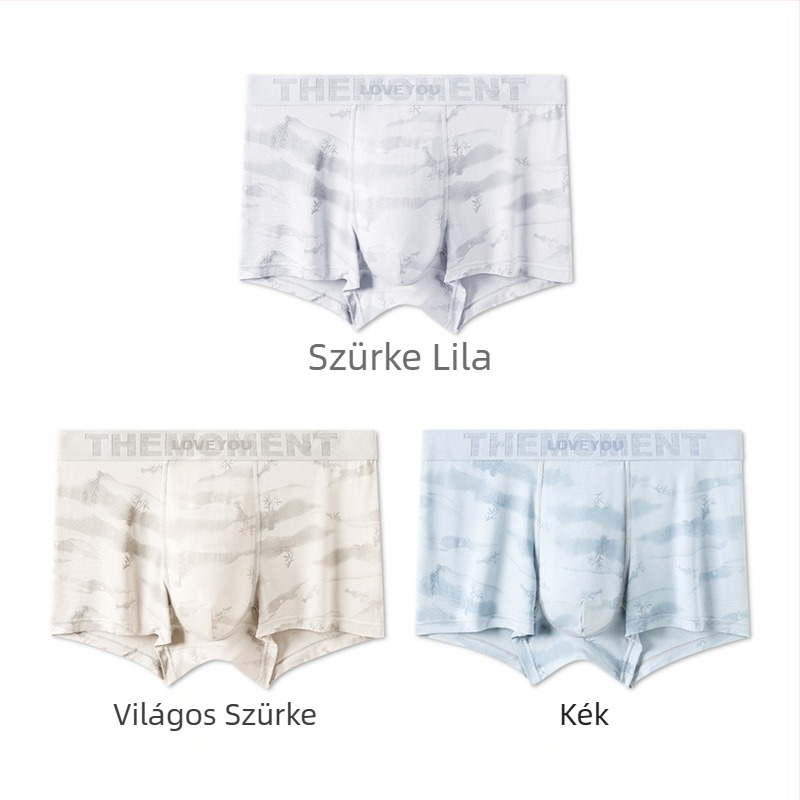 Modal anyagú férfi seamless boxer alsó, középmagas derekú, erdő-mintás, bőrérzethez hasonló kényelem, magas elasztikusság, könnyű és puha