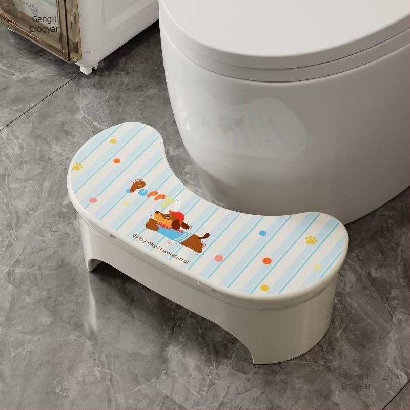 Új stílusú összecsukható gyerek WC-stool, vastagított csúszásmentes lábtámasz, otthoni használatra, tárolóval