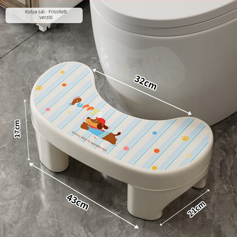 Új stílusú összecsukható gyerek WC-stool, vastagított csúszásmentes lábtámasz, otthoni használatra, tárolóval