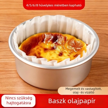 Élelmiszer-minőségű Baszk pergament tepsi, 4 hüvelykes, egyszer használatos olajos papír alátét, tapadásmentes sütőforma