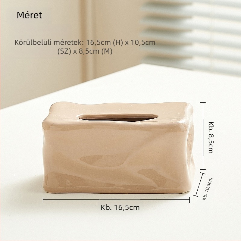 Jégkristályos kerámiából készült papírzsepi tartó, otthonra, modern minimalist stílusban