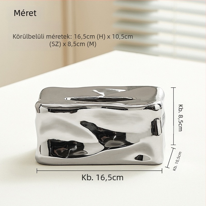 Jégkristályos kerámiából készült papírzsepi tartó, otthonra, modern minimalist stílusban