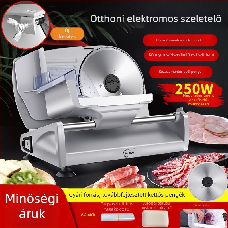 Elektromos hússzeletelő otthoni használatra — többfunkciós szeletelő bárány- és marhahúshoz, kompakt a fagyasztott hús szeleteléséhez