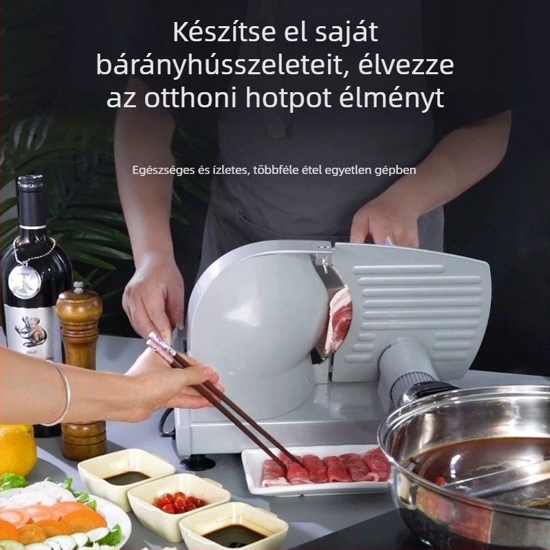 Elektromos hússzeletelő otthoni használatra — többfunkciós szeletelő bárány- és marhahúshoz, kompakt a fagyasztott hús szeleteléséhez