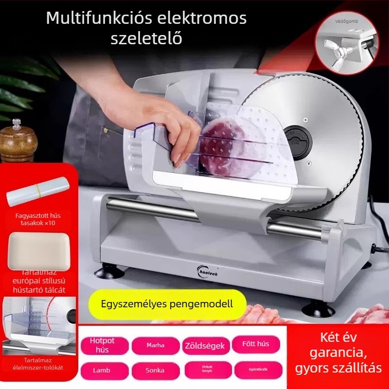 Elektromos hússzeletelő otthoni használatra — többfunkciós szeletelő bárány- és marhahúshoz, kompakt a fagyasztott hús szeleteléséhez