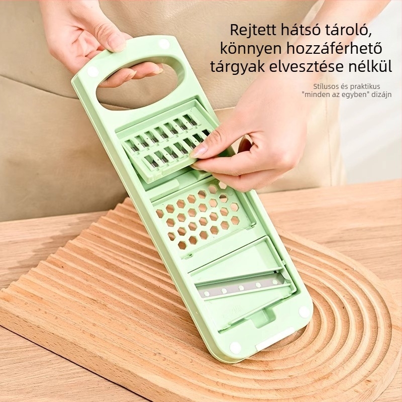 Rozsdamentes acél zöldségvágó, burgonya szeletelő, fokhagyma prés, multifunkcionális konyhai eszköz
