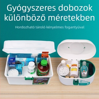 Kefu családi orvosi táska – nagy kapacitású, műanyag, több rekeszes, hordozható