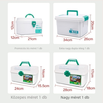 Kefu családi orvosi táska – nagy kapacitású, műanyag, több rekeszes, hordozható