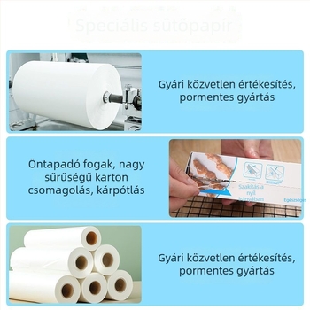 Szilikonbevonatú sütőpapír – sütéshez és grillhez, olajat felszívó papír, konyhai használatra