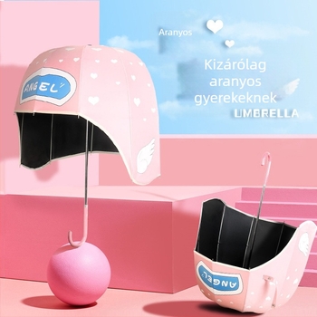 Karikaturás sisak alakú esernyő, UV védelem, kettős használat nap és eső, gyerekeknek és nőknek