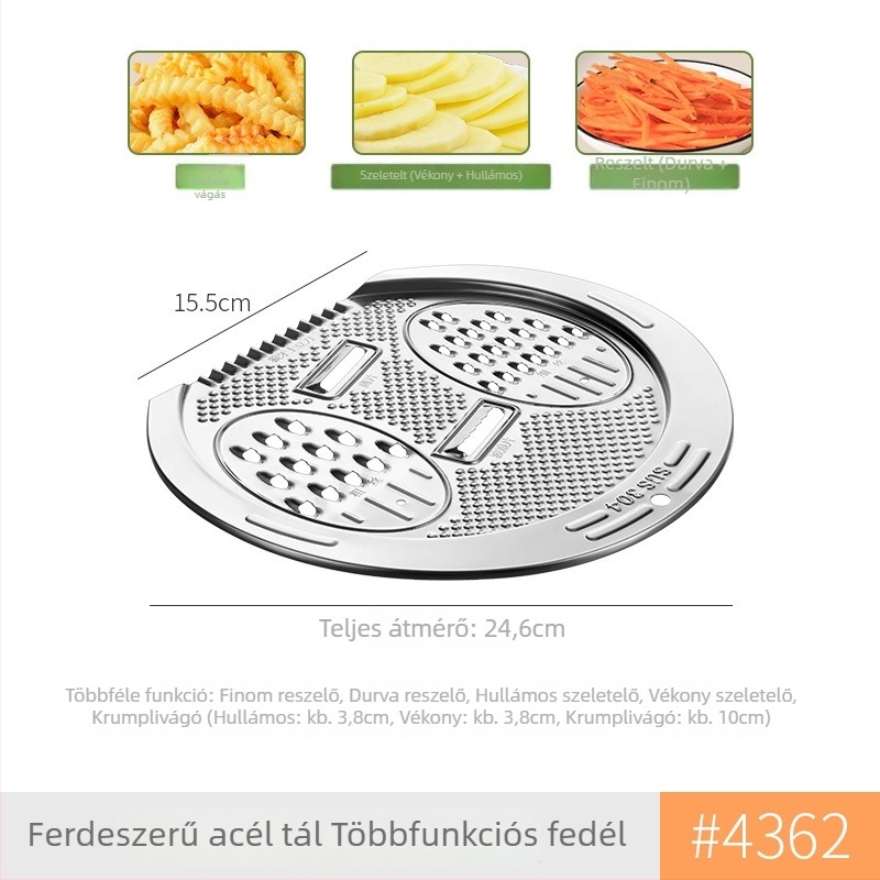 304 rozsdamentes acélból készült – többfunkciós konyhai eszköz leeresztőkosárral, mosómedencével, rizsöblítésre és zöldségek szeletelésére