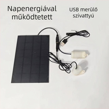 Napelemes mini merülőszivattyú USB külső használatra, víz oxigénnel dúsításához és szűréséhez, alacsony feszültségű, mini szökőkút pumpa