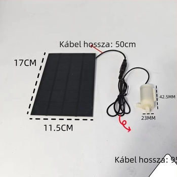 Napelemes mini merülőszivattyú USB külső használatra, víz oxigénnel dúsításához és szűréséhez, alacsony feszültségű, mini szökőkút pumpa