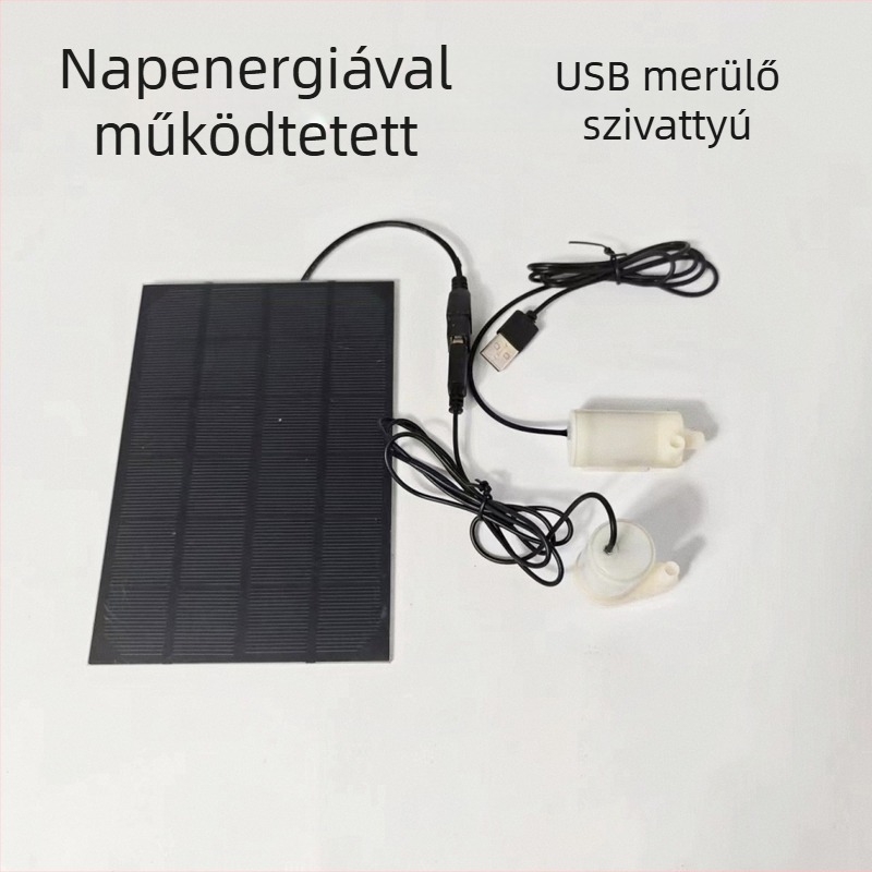 Napelemes mini merülőszivattyú USB külső használatra, víz oxigénnel dúsításához és szűréséhez, alacsony feszültségű, mini szökőkút pumpa