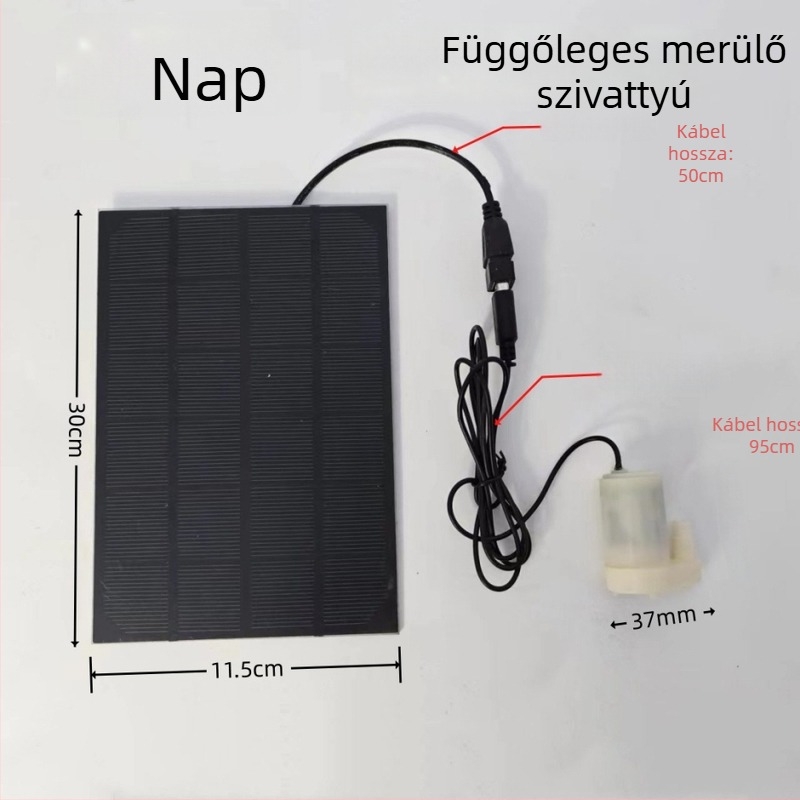 Napelemes mini merülőszivattyú USB külső használatra, víz oxigénnel dúsításához és szűréséhez, alacsony feszültségű, mini szökőkút pumpa
