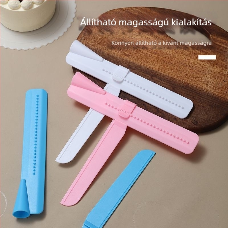 Állítható ABS-plasztik tortasimító, krémmagasság kaparó, megfordítható spatula, konyhai sütési és cukrászati eszközök