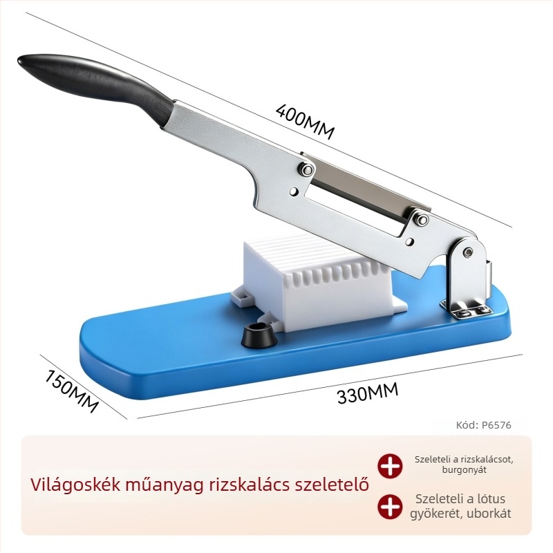 Többcélú háztartási szeletelő vastag rozsdamentes acél pengével rizssüteményekhez, szamár-zselatintorta és karamell szeleteléséhez.