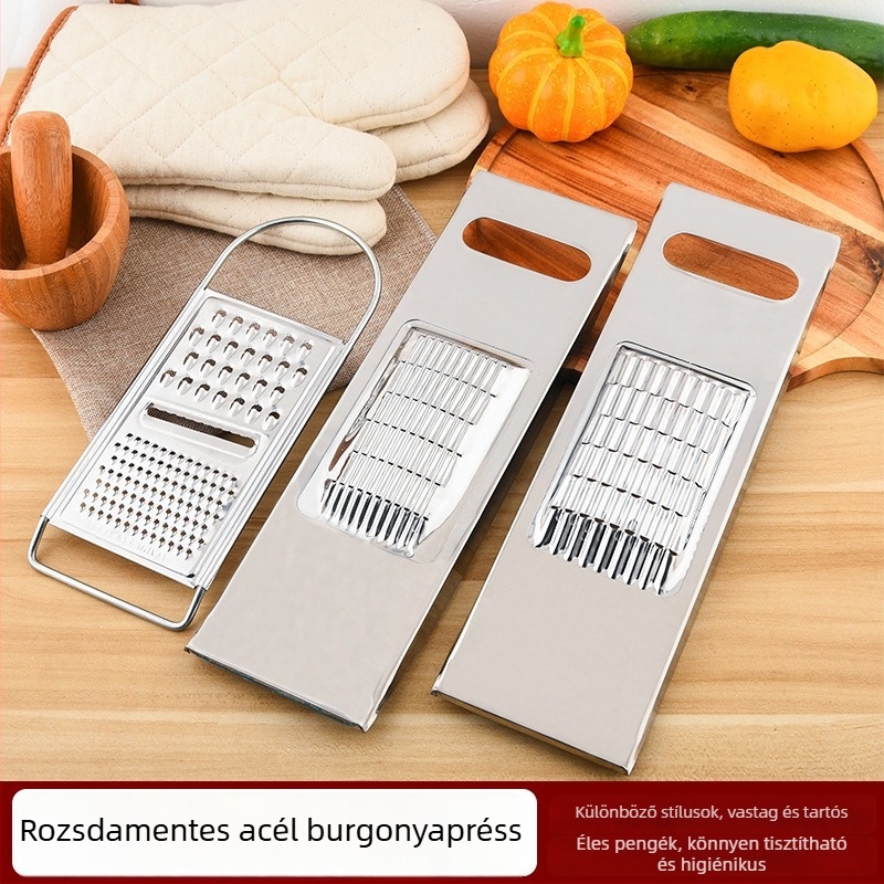 Rozsdamentes acél reszelő uborkához és zöldségekhez — sokoldalú reszelő burgonyához és retekhez
