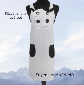 H-alakú pántokkal ellátott pamut kötény, egységes méret, logó nyomtatás lehetséges