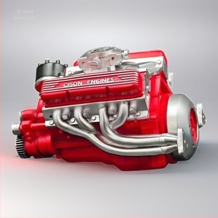 V8 motor gyantából készült 3D asztali dekoráció