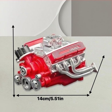 V8 motor gyantából készült 3D asztali dekoráció
