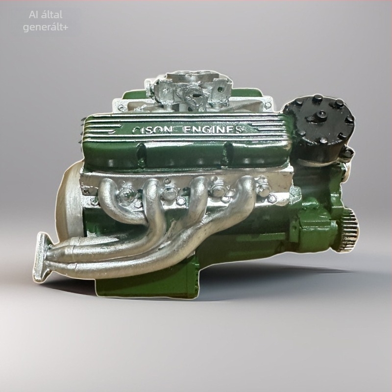 V8 motor gyantából készült 3D asztali dekoráció