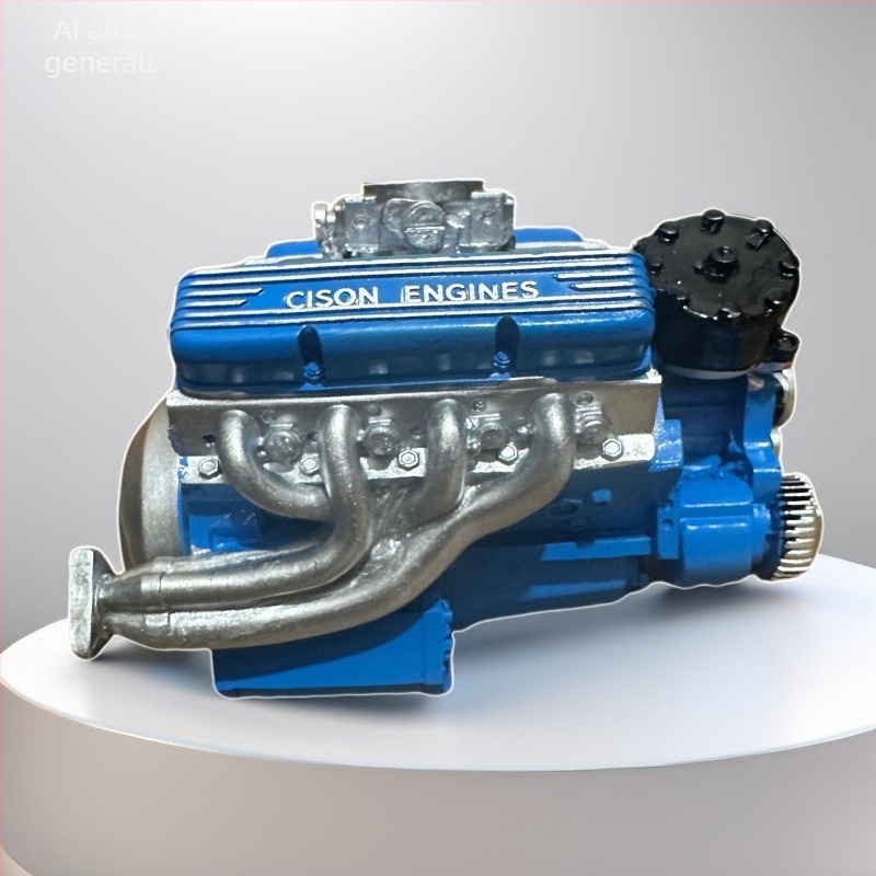 V8 motor gyantából készült 3D asztali dekoráció