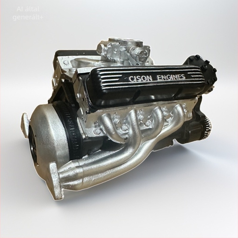 V8 motor gyantából készült 3D asztali dekoráció