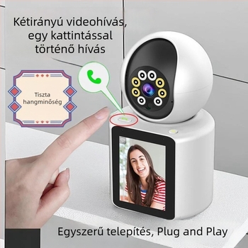 Kétirányú videós okos otthoni kamera idősek és babák megfigyelésére, Wi‑Fi kapcsolattal