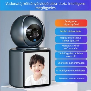 Kétirányú videós okos otthoni kamera idősek és babák megfigyelésére, Wi‑Fi kapcsolattal
