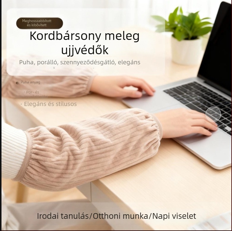 Corduroy ujjvédők hosszú pehelydzsekikhez, irodai védelem
