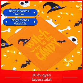 Halloween karikatúra mintás konyhai kötény, vízálló, 100% pamut, uj nélküli