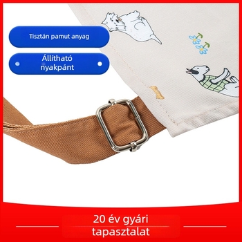 Kutyás rajzfilm mintás konyhai kötény, 100% pamut, állítható