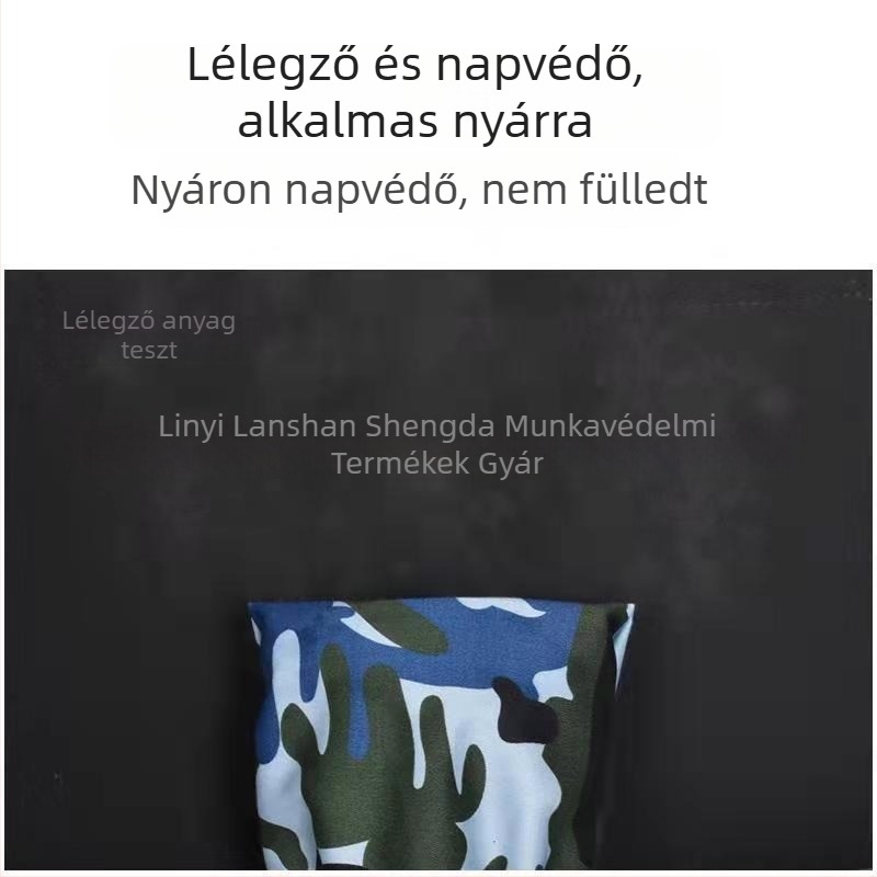 Kamufláž mintás védő ujjszorítók elastikus mandzsettával, hosszú és bő szabású, ellenálló a szennyeződésnek és a piszoknak