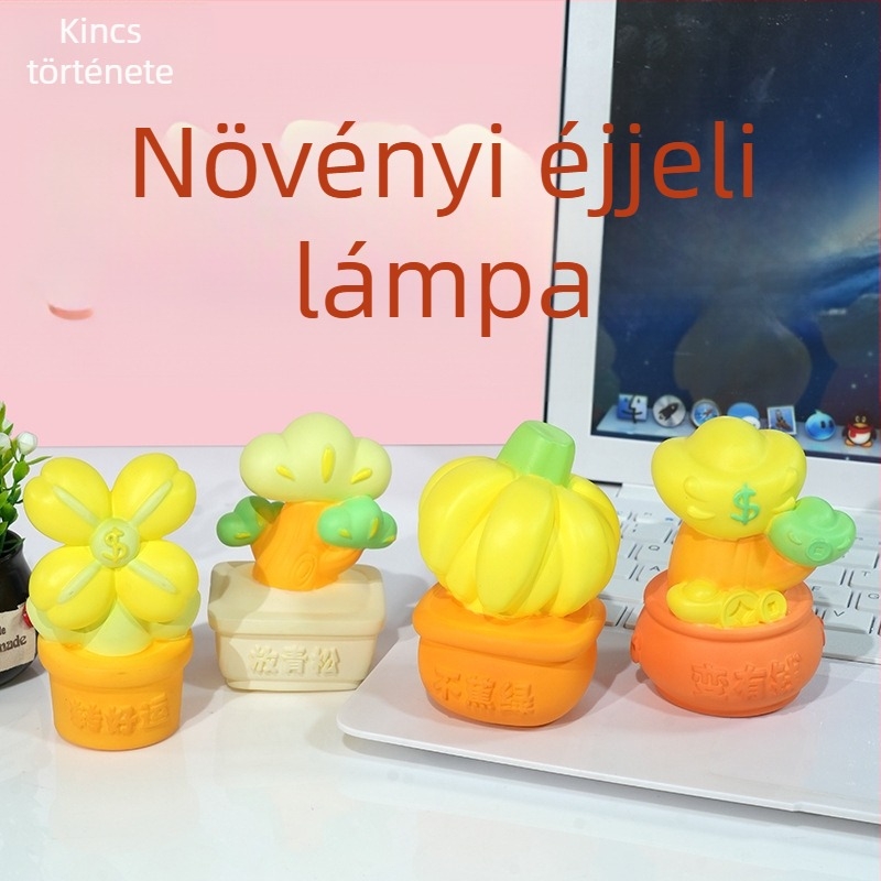 Rajzfilmfigurás éjszakai lámpa cserépben – asztali dekoráció gyerekeknek