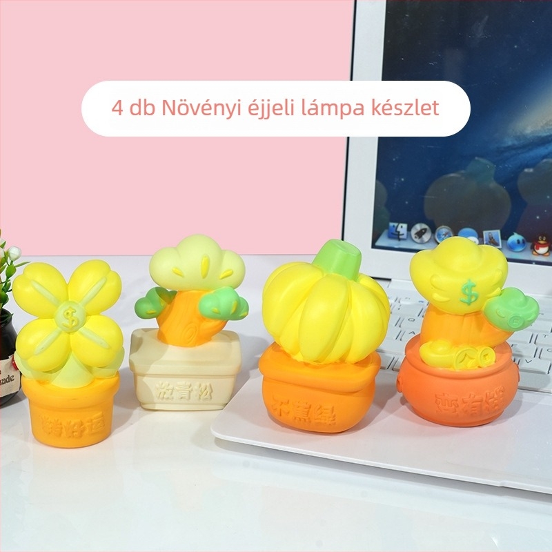 Rajzfilmfigurás éjszakai lámpa cserépben – asztali dekoráció gyerekeknek