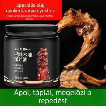 Gyökérfaragások karbantartó olaja, mahagoni ápolása, polírozás és viasolás fafaragásokhoz, jade polírozó olaj.