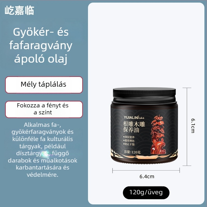 Gyökérfaragások karbantartó olaja, mahagoni ápolása, polírozás és viasolás fafaragásokhoz, jade polírozó olaj.