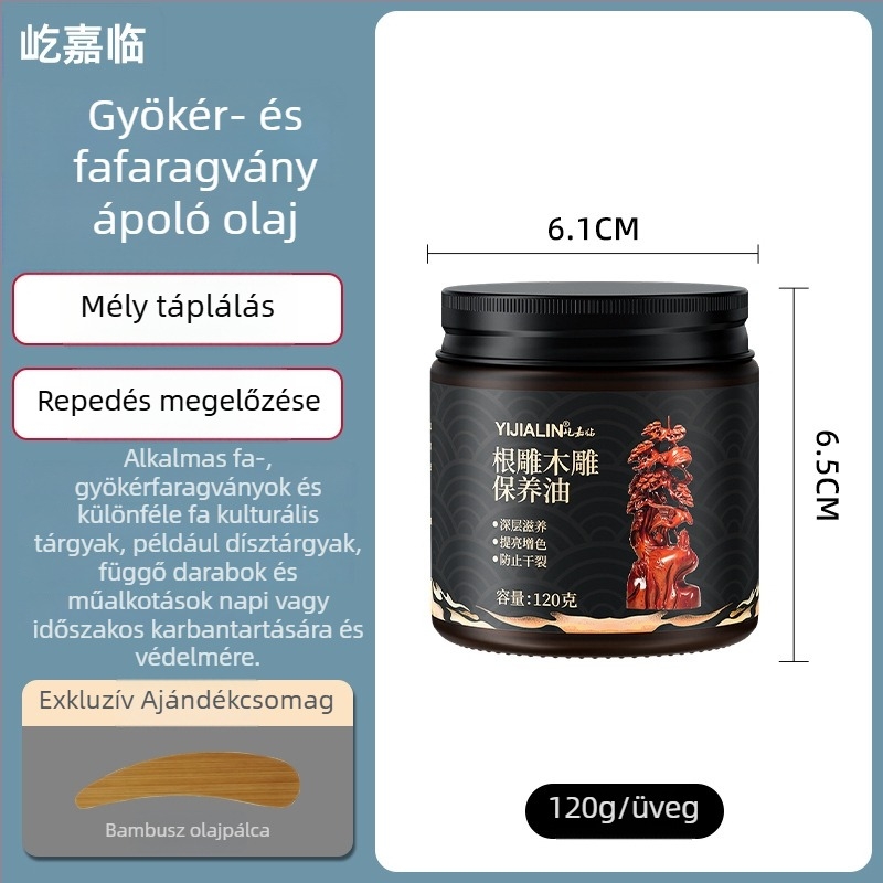 Gyökérfaragások karbantartó olaja, mahagoni ápolása, polírozás és viasolás fafaragásokhoz, jade polírozó olaj.