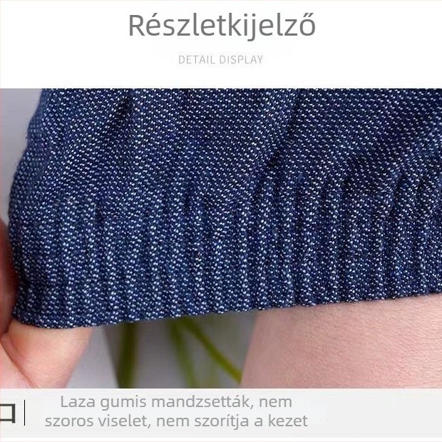 Denim hosszú munkakari védő, vastított, kopásálló, szennyeződés elleni, hegesztésvédelmi, nyárra