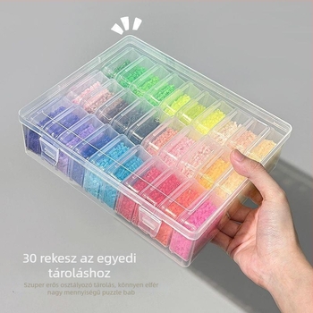 Átlátszó gyöngy tároló doboz független rekeszekkel, nagy kapacitás, magas átláthatóság