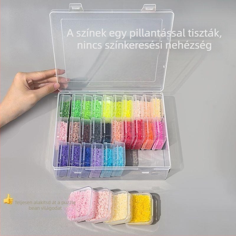Átlátszó gyöngy tároló doboz független rekeszekkel, nagy kapacitás, magas átláthatóság