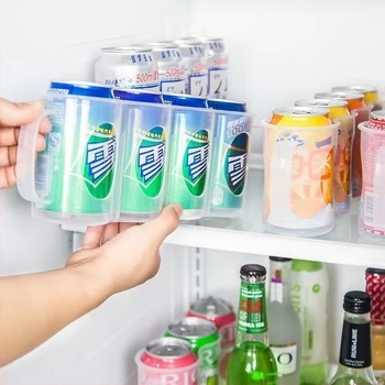 Átlátható hűtő italok tároló doboz, fogantyúval, négy rekesz