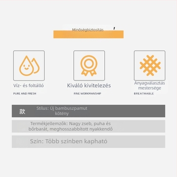 Női konyhai kötény bambusz‑pamutból, minimalistikus dizájn, olajálló, ujj nélküli, egy méret, logó testreszabás