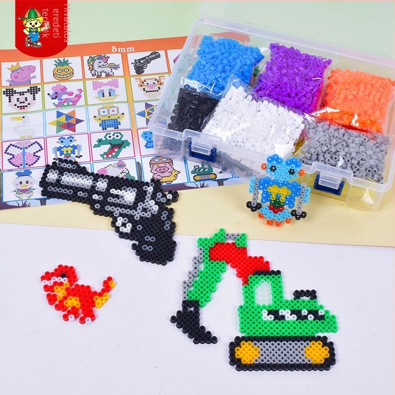 DIY gyerekeknek készült gyöngyös puzzle készlet tárolóval