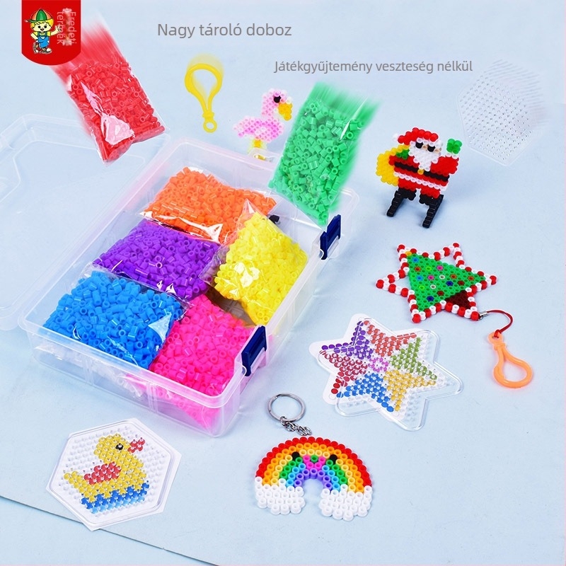 DIY gyerekeknek készült gyöngyös puzzle készlet tárolóval