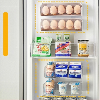 Tojás- és tejtároló hűtőszekrényhez, oldalsó ajtóra falra szerelhető, fúrás nélkül
