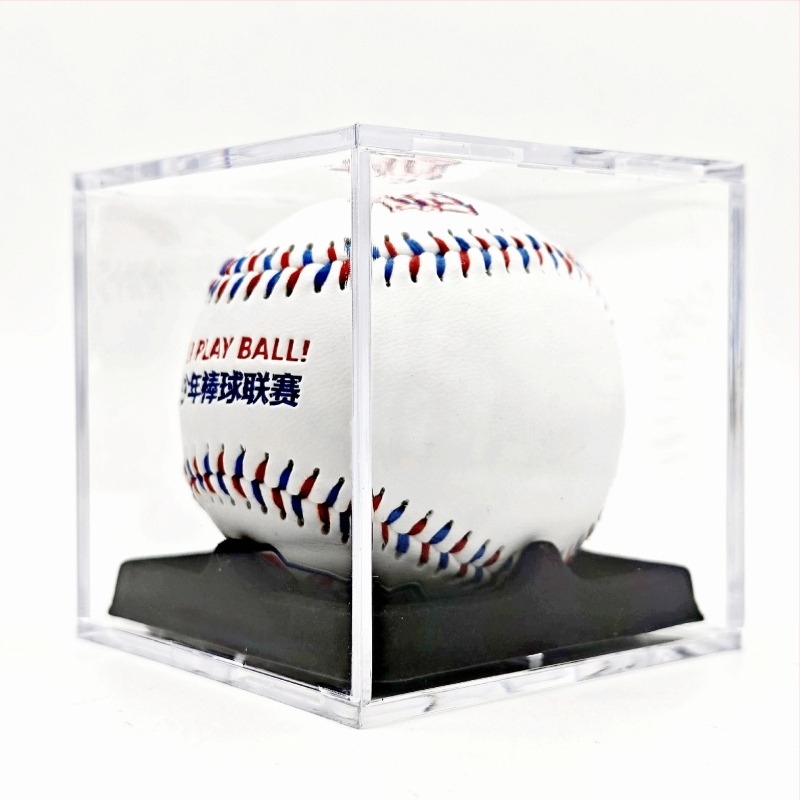 Négyzet alakú áttetsző akril tároló doboz baseball- és golflabdák számára – porálló bemutató doboz